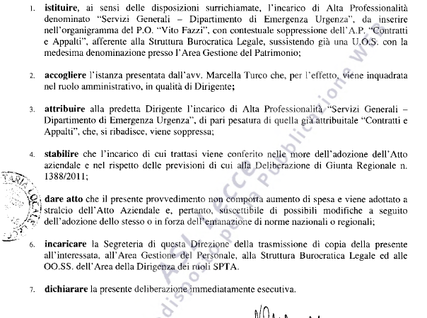 Il dirigente amministrativo per il DEA incarico inopportuno